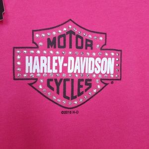 NWT Harley Davidson V Neck Bling Biker Tee